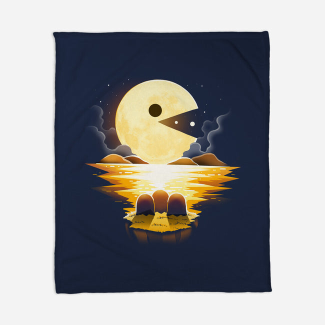Gaming Moon-None-Fleece-Blanket-Vallina84