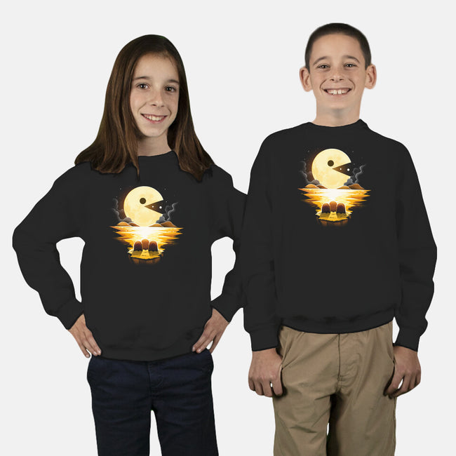 Gaming Moon-Youth-Crew Neck-Sweatshirt-Vallina84