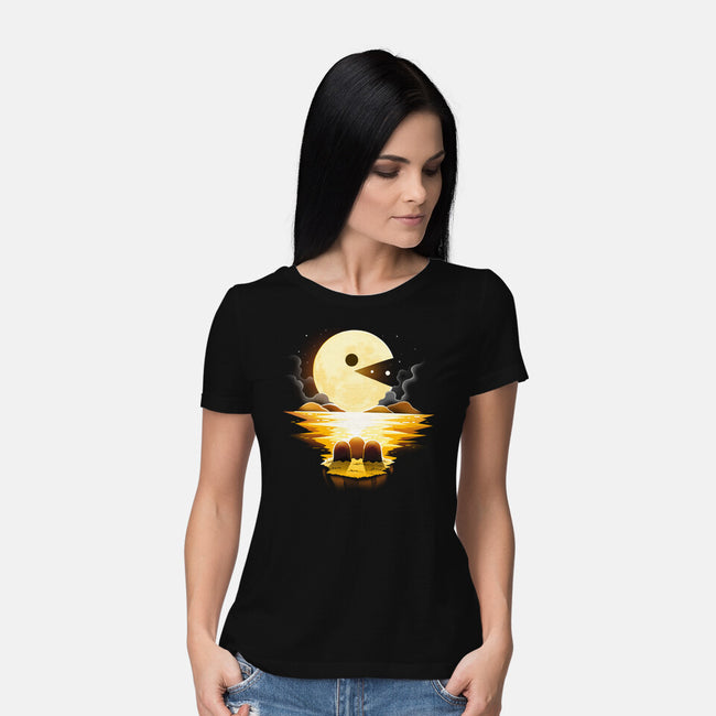 Gaming Moon-Womens-Basic-Tee-Vallina84