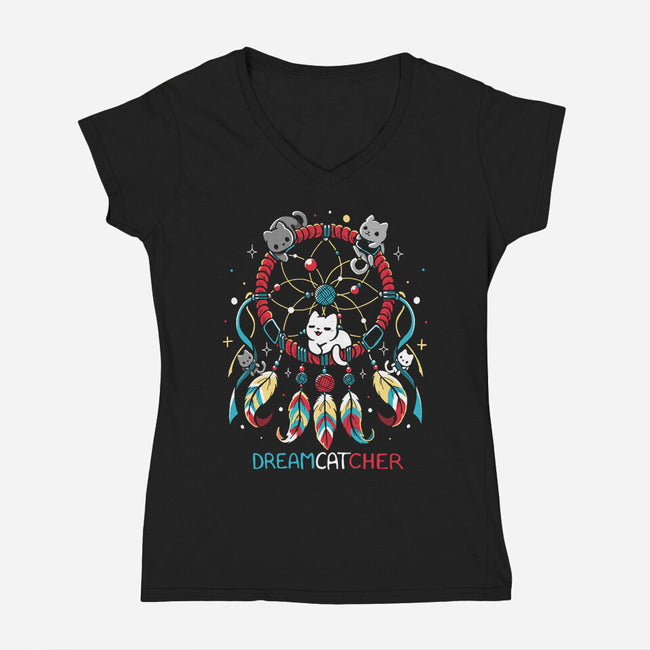 The Dreamcatcher-Womens-V-Neck-Tee-Vallina84