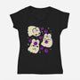 Cute Bunny Ghosts-Womens-V-Neck-Tee-xMorfina