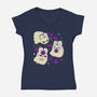 Cute Bunny Ghosts-Womens-V-Neck-Tee-xMorfina