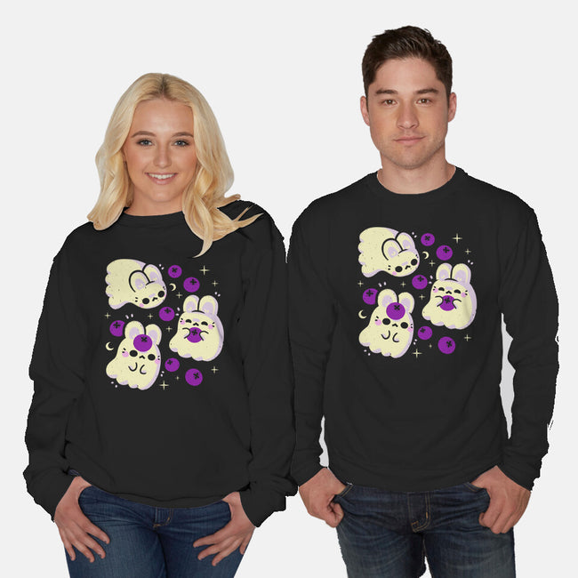Cute Bunny Ghosts-Unisex-Crew Neck-Sweatshirt-xMorfina