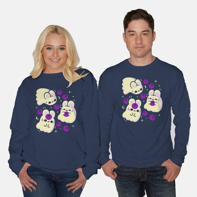 Cute Bunny Ghosts-Unisex-Crew Neck-Sweatshirt-xMorfina