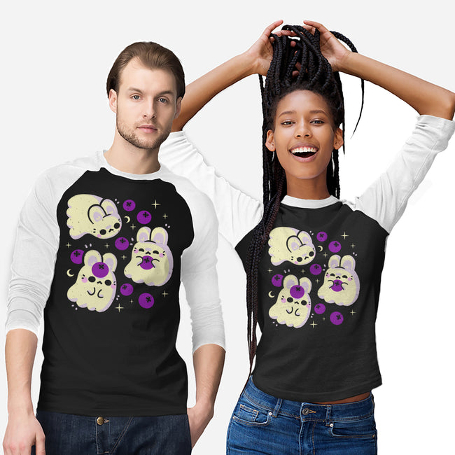 Cute Bunny Ghosts-Unisex-Baseball-Tee-xMorfina
