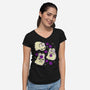 Cute Bunny Ghosts-Womens-V-Neck-Tee-xMorfina