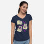 Cute Bunny Ghosts-Womens-V-Neck-Tee-xMorfina