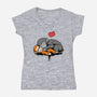 Monkey Hug-Womens-V-Neck-Tee-fanfabio