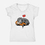 Monkey Hug-Womens-V-Neck-Tee-fanfabio