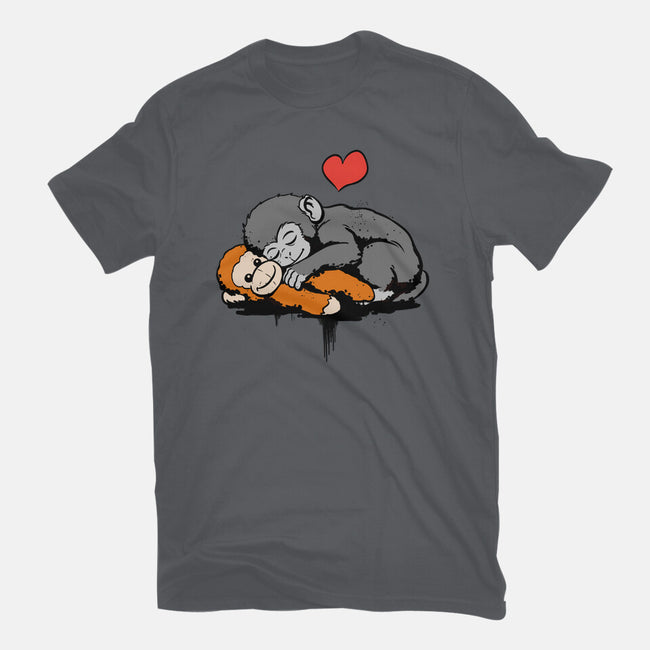 Monkey Hug-Mens-Heavyweight-Tee-fanfabio