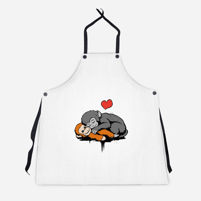 Monkey Hug-Unisex-Kitchen-Apron-fanfabio