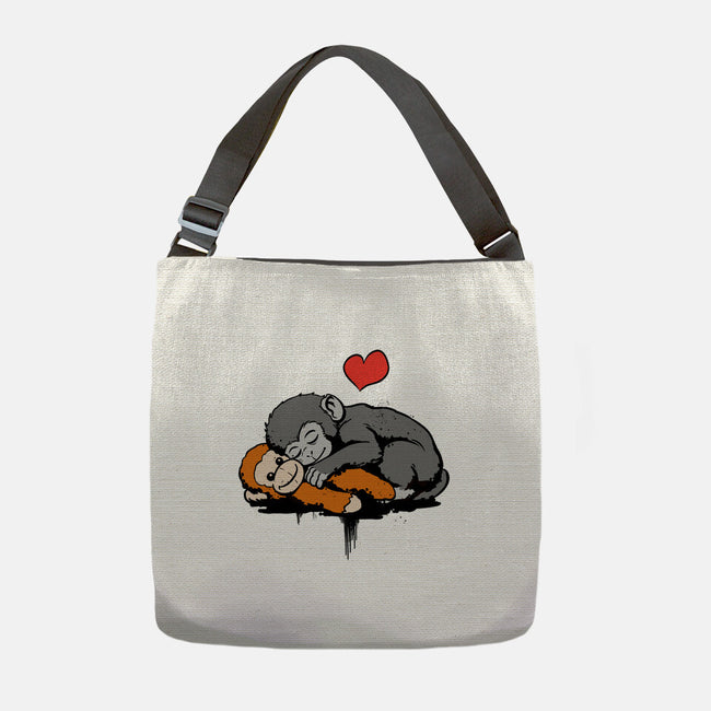 Monkey Hug-None-Adjustable Tote-Bag-fanfabio