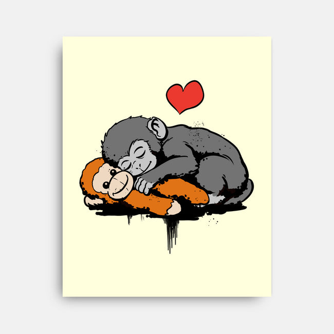 Monkey Hug-None-Stretched-Canvas-fanfabio
