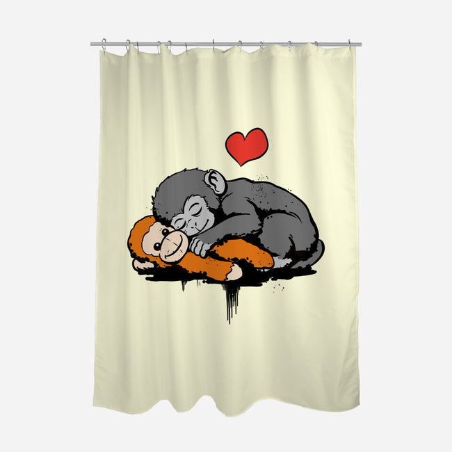 Monkey Hug-None-Polyester-Shower Curtain-fanfabio