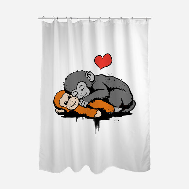 Monkey Hug-None-Polyester-Shower Curtain-fanfabio
