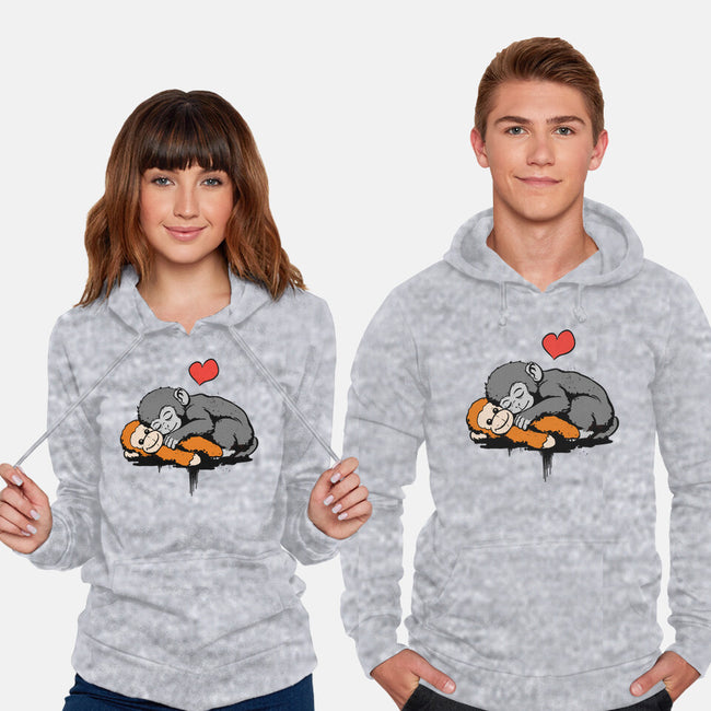 Monkey Hug-Unisex-Pullover-Sweatshirt-fanfabio
