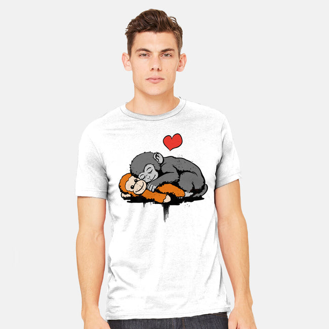 Monkey Hug-Mens-Heavyweight-Tee-fanfabio