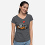 Monkey Hug-Womens-V-Neck-Tee-fanfabio
