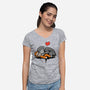 Monkey Hug-Womens-V-Neck-Tee-fanfabio