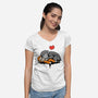 Monkey Hug-Womens-V-Neck-Tee-fanfabio