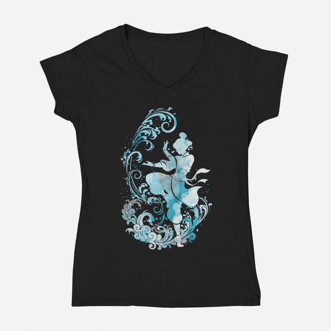 Water Dancer-Womens-V-Neck-Tee-kharmazero
