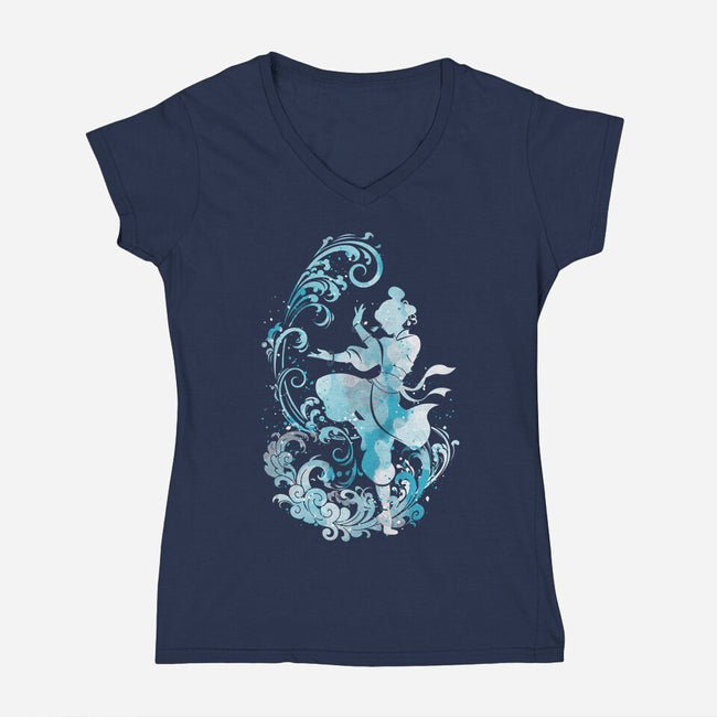 Water Dancer-Womens-V-Neck-Tee-kharmazero