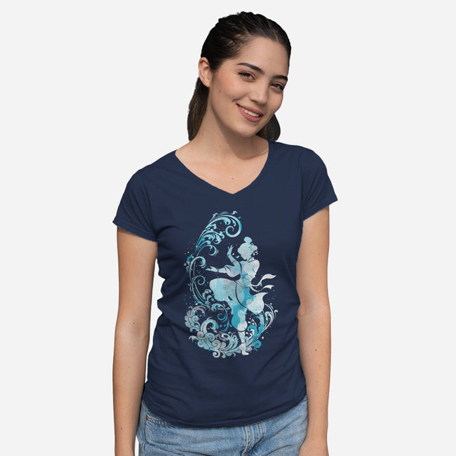 Water Dancer-Womens-V-Neck-Tee-kharmazero