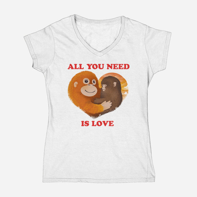 All You Need Is Luv-Womens-V-Neck-Tee-dandingeroz