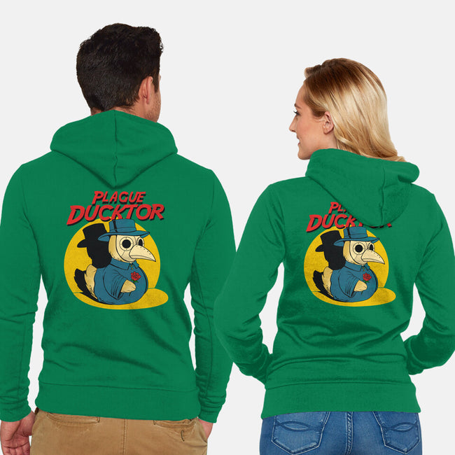 The Plague Ducktor-Unisex-Zip-Up-Sweatshirt-dandingeroz