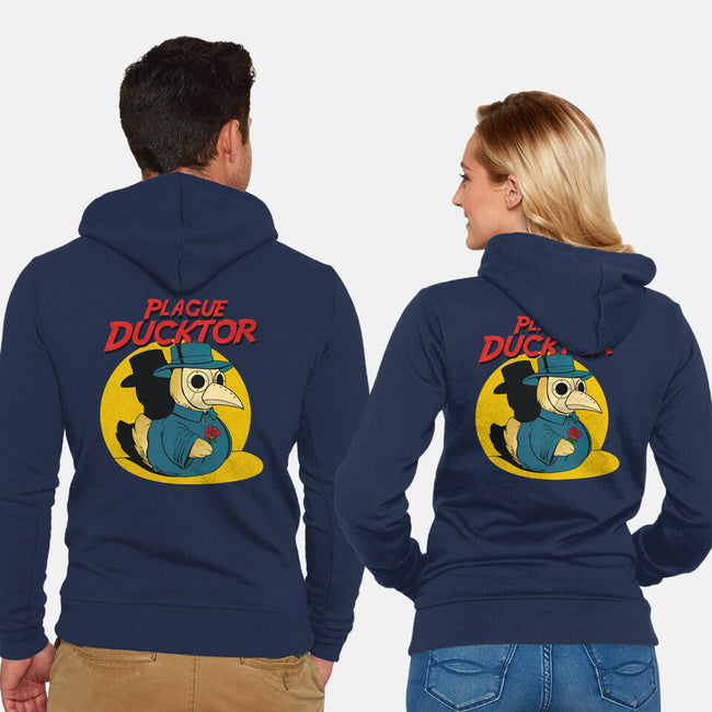 The Plague Ducktor-Unisex-Zip-Up-Sweatshirt-dandingeroz