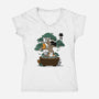 Bonsai Kittens-Womens-V-Neck-Tee-Vallina84