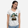 Bonsai Kittens-Womens-V-Neck-Tee-Vallina84