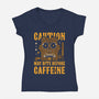 May Bite Before Caffeine-Womens-V-Neck-Tee-BadBox