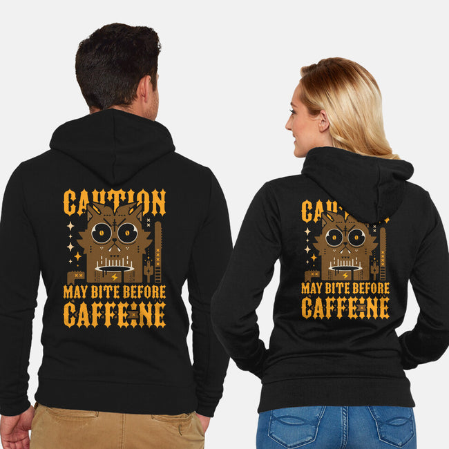 May Bite Before Caffeine-Unisex-Zip-Up-Sweatshirt-BadBox