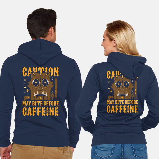 May Bite Before Caffeine-Unisex-Zip-Up-Sweatshirt-BadBox