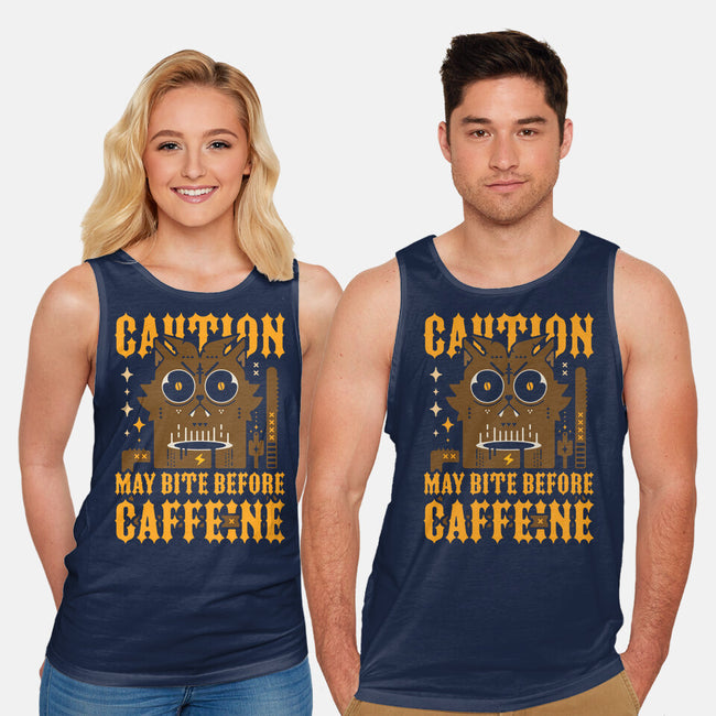 May Bite Before Caffeine-Unisex-Basic-Tank-BadBox
