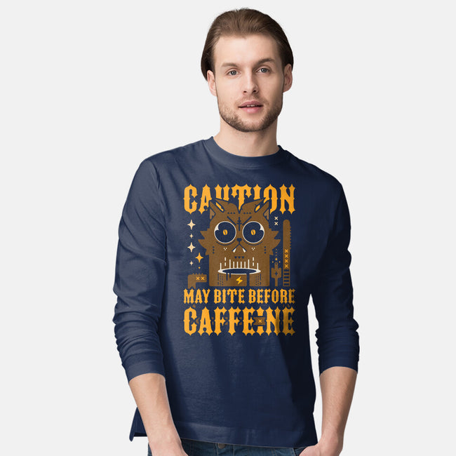 May Bite Before Caffeine-Mens-Long Sleeved-Tee-BadBox