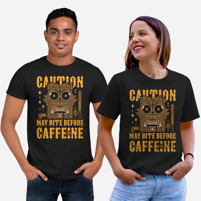 May Bite Before Caffeine-Unisex-Basic-Tee-BadBox