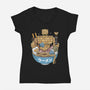 Erdrea Monsters Ramen Grunge-Womens-V-Neck-Tee-LAGELANTEE