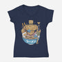Erdrea Monsters Ramen Grunge-Womens-V-Neck-Tee-LAGELANTEE