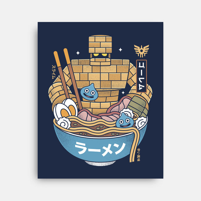 Erdrea Monsters Ramen Grunge-None-Stretched-Canvas-LAGELANTEE