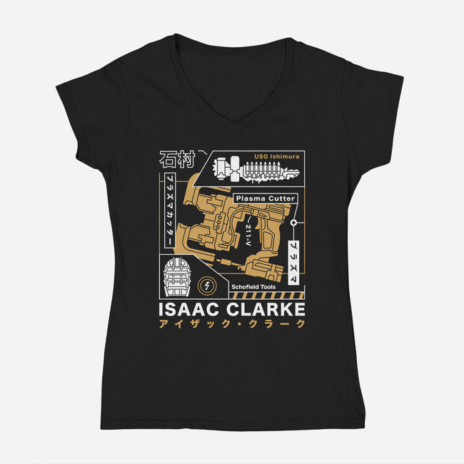 Isaac Clarke Aesthetic-Womens-V-Neck-Tee-LAGELANTEE