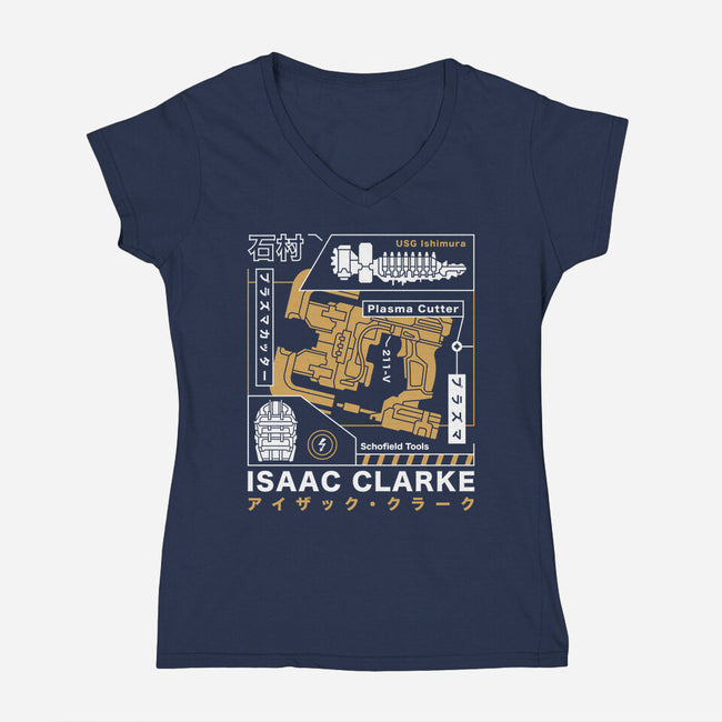 Isaac Clarke Aesthetic-Womens-V-Neck-Tee-LAGELANTEE