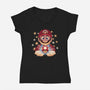 The Power Up-Womens-V-Neck-Tee-grevalra