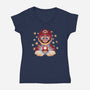 The Power Up-Womens-V-Neck-Tee-grevalra