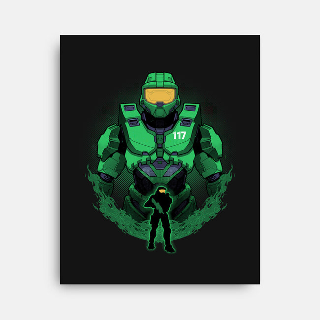 Spartan-117 Shadowwork-None-Stretched-Canvas-Astrobot Invention