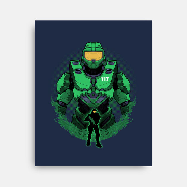 Spartan-117 Shadowwork-None-Stretched-Canvas-Astrobot Invention