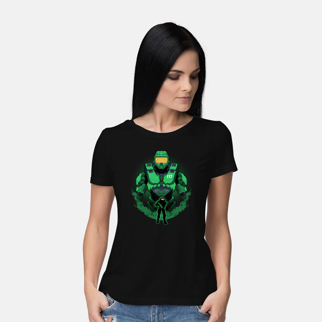 Spartan-117 Shadowwork-Womens-Basic-Tee-Astrobot Invention