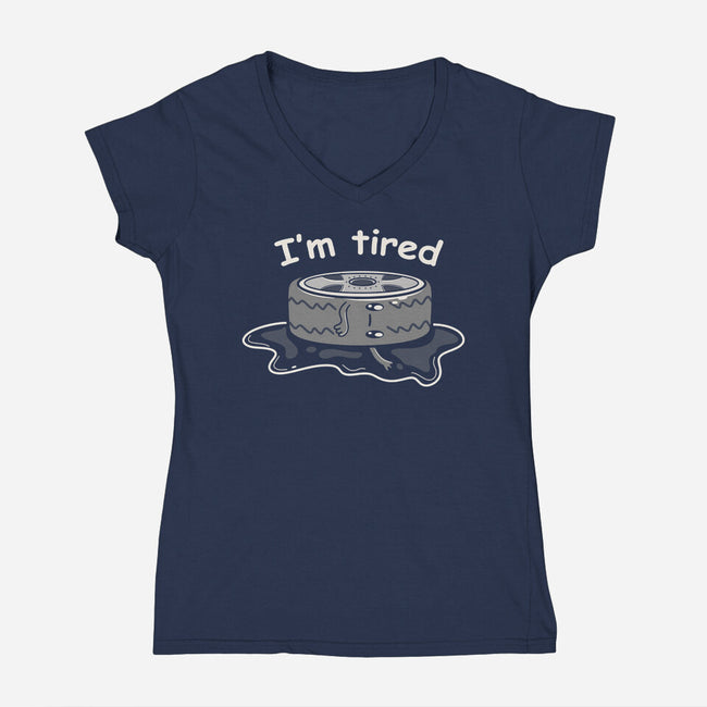 I'm Tired-Womens-V-Neck-Tee-tobefonseca