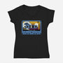 Great Wave Of Nostalgia Tape-Womens-V-Neck-Tee-tobefonseca
